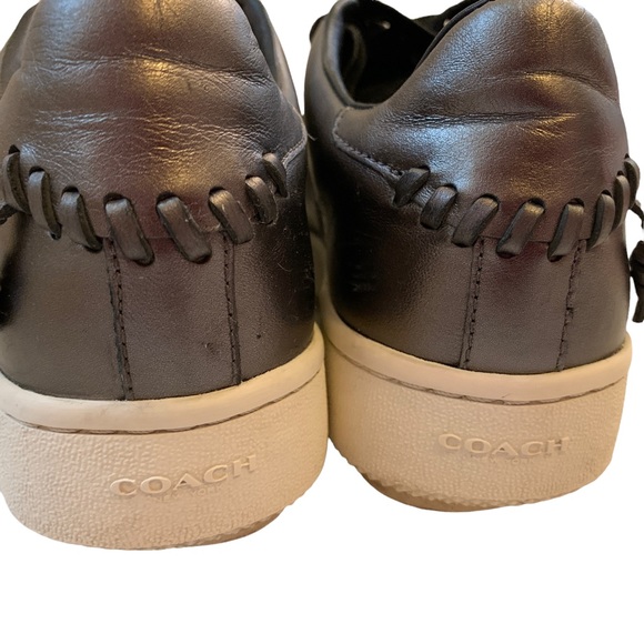 COACH Gunmetal Tea Rose Metallic Low Top Sneakers - Picture 9 of 11